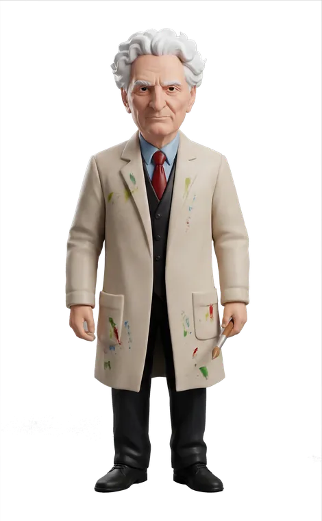Martiros Saryan superLegend figure, in his paint-marked jacket